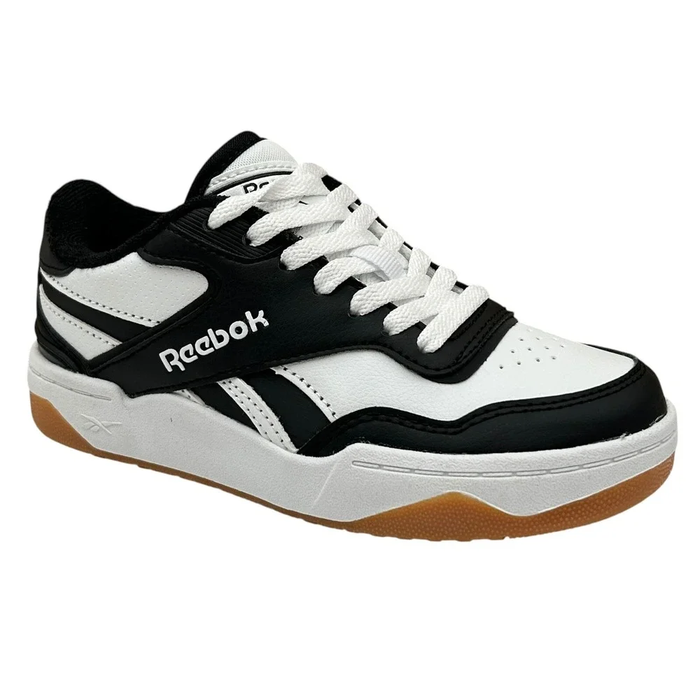 Reebok Court Drift Youth Boys Casual Sneakers Size 1Y Black/White Lace up Shoes‎